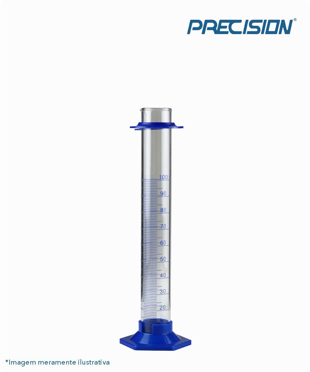 Proveta de vidro com base de plástico hexagonal  25mL